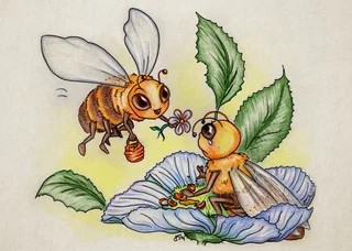 feelgood-illustratie van bijen