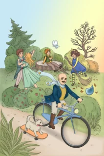 kinderboekillustratie van een sprookje